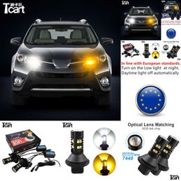 for Toyota Rav 4 Rav4 Daytime Running Light Turn Signal Car Led Drl 7440 T20 Accessories 2013 2014 2015