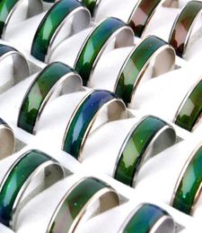 New 100pcsbox Mix Size Mood Ring Changes Color To Your Temperature Reveal Your Inner Emotion Cheap Fashion Women Men Jewelry 550949118568