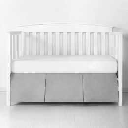 Top Sale Pleated Crib Bed Skirt for Baby Boys Girls- Add White Platform -Standard Nursery Toddler 14 Inch High (Light Grey))