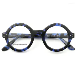 Sunglasses Frames Retro Women Round Eyeglass Frame Men Optical Glasses Prescription Eyewear Blue Red Spectacles Vintage Floral