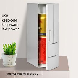 Mini USB Electric Fridge Small Drink Cans Cooler / Warmer Freezer Beverage Refrigerator for Computer Laptop PC Dropship