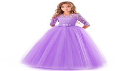 Girls Gown Princess Dress 17 Design Solid Mesh Prom Dresses Kids Clothes Girls Wedding Flower Girl Skirt Bow Lace Party Dresses 069016855