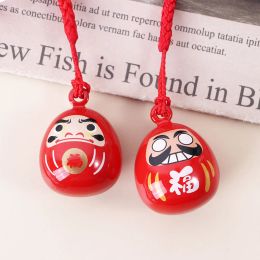 Lucky Cat Daruma Bells Pendant Trinkets Phone Accessory Car Bag Key Chain Water Bells Copper Good Luck Fortune Wealth Charm Gift