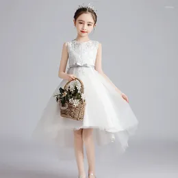 Girl Dresses Children's Princess 2024 Summer Wear Tail Girl's Piano Performance Dress