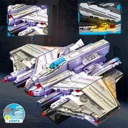 Juhang787 Creative Warship Battleship Movie Spaceship Building Blocks Bricks Toys Gift Technical Space Ship MOC Fighter Bricks