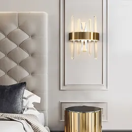 Wall Lamps Light Luxury Crystal Lamp Post Modern Bedside Bedroom Creative Nordic Living Room Background