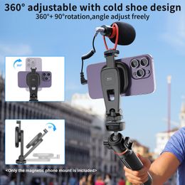 MG-03 Magnetic Phone Mount Holder Phone Mount with Cold Shoe 1/4 " Thread 360° Rotatable for iphone 12/13/14 Serie and More