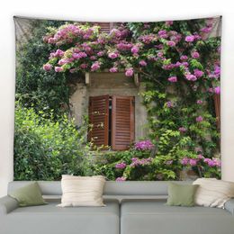 3D Tapestries Garden Tapestry Park Landscape Flower Plant Spring Nature Scenery Wall Hanging Living Room Aesthetics Home Decoration R0411