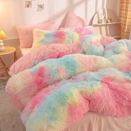 High-end Luxury Mink Velvet Duvet Cover Thickened Warm Lamb Wool Plush Quilt 1 PCS Winter Bedding Girl Bed Decor
