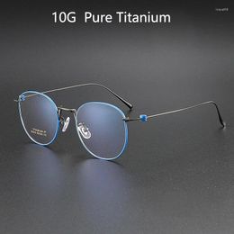 Sunglasses Frames Fashion Vintage Round Eyeglasses Luxury Ultra Light Pure Titanium Spectacle Optical Prescription Man Woman 5110