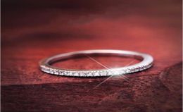 Pave setting Luxury Jewelry Vintage Soild 925 Sterling silver Topaz CZ Diamond Wedding Engagement Band Rings for Women Size 59 Ne8189772