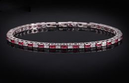 New Trendy White Gold Plated Square CZ Tennis Braclet for Girls Women for Party Wedding Gift for Friend6919165