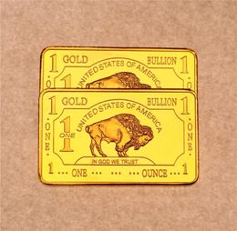 Other Arts and Crafts 1oz 24K Gold Plated United States Buffalo Gold Bar Bullion Coin Collection5002730