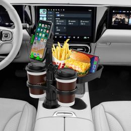4 in 1 Car Cup Holder Multifunctional Adjustable Drinking Bottle Bracket 360 Rotating Mobile Phone Holder Removable Auto Styling