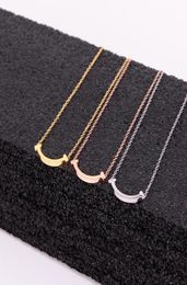 X8-307a Japanese and Korean Temperament Mini Small Double t Short Necklaces Fashionable Simple Face Clavicle Chain Women1599462