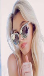 fashion pink silver cat eye sunglasses female brand mirror sun glasses for women 2021 quay style celebrity Favourite cateye glass m6140199