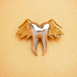 DCARZZ Dental Creative Tooth with Wing Brooch Medical Dentist Lapel Backpack Teeth Badge Pins Medicine Jewellery for Dcotor Nurse