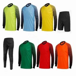 Pants Men's kids Soccer Goalkeeper Uniform Protective Sponge Long Sleeve Training Football Goalkeeper Soccer Jersey Top and Pants