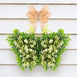 Decorative Flowers Summer Wreath Artificial Leaves Butterfly Shaped Front Door For Wedding Decorations