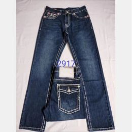 Jeans Fashionstraightleg Pants 18ss New True Elastic Jeans Mens Robin Rock Revival Jeans Crystal Studs Denim Pants Designer Trousers M
