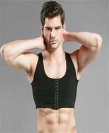 Mens Bra Gynecomastia Chest Body Shaper Vest For Man Boobs Moobs And Flatten Brace Support Black White Hooks Control Tops9682765