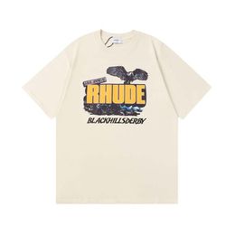 Rhude Short Sleeve Shirt Mens T Shirts Rhude Shirt Haikyuu Designer T Shirt Womens Tops Clothes Graphic Tees Shirts Rhude Summer Casual Loose Tshirts 247