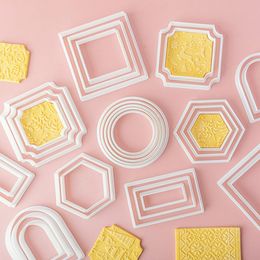 Geometric Shapes Cookie Cutter Round Square Arch Fondant Cookie Cutting Tool Biscuit Cutter Mould Baking Cake Decorating Supplies
