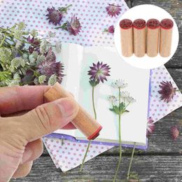 Storage Bottles 4Pcs Vintage Wood Stamp Rubber Stamps Decorative For DIY Crafting Scrapbook Painting Letters Diary Making