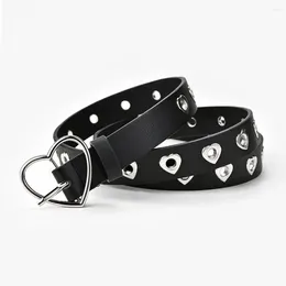 Belts Cute Heart Buckle Belt Stylish Heart-shaped Women's Jeans With Adjustable Length Hollow Decorative For Fashionable