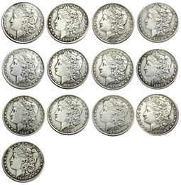 US 13pcs Morgan Dollars 18781893 quotCCquot Different Dates Mintmark craft Silver Plated Copy Coins metal dies manufacturing 3098804