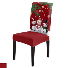 Christmas Tree Snowman Snowflake Chair Cover Stretch Elastic Dining Room Chair Slipcover Spandex Case for Office Chair
