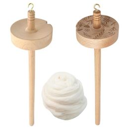 Rop Spindle Top Whorl Yarn Spin Hand Carved Wooden Whorl Drop Spindle For Beginners Hogard Storage Tools Sewing Accessories