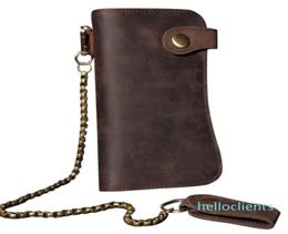 Men Leather Chain Wallet Card Holder Billfold Checkbook Trucker Biker Clutch4567156