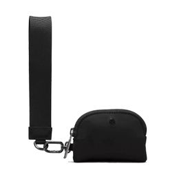 Keychains Lanyards Designer Brand Lulu -metal New Dual Pouch Wristlet Pochette Double Strap Waterproof Mini Yoga Bag Detachable Key Chain