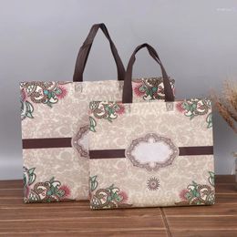 Storage Bags Non-woven Fabric Eco Bag Travel Takeaway Folding Clothes Flower Print Grocery Shopping Reusable Handbag