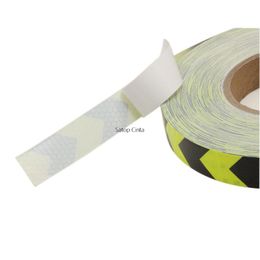 1"x50M Arrow Bicycle Reflective Car Tape Conspicuity Motorcycle Reflect Sticker Strip Self-Adhesive Warning Reflector For Things