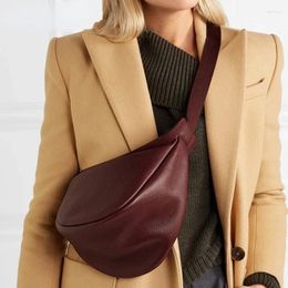 Drawstring Pu Leather Women Fashion Bag 2024 Half-moon Design Crossbody Bags Adjustable Shoulder Straps Luxury Handbags Bolsa Feminina