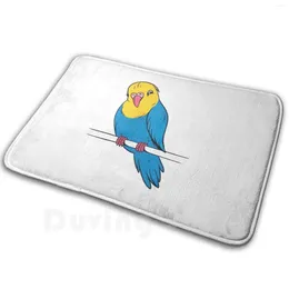 Carpets Cute Budgie Bird Carpet Mat Rug Cushion Soft Parakeet Parrot Birds Blue Cockatiel Green