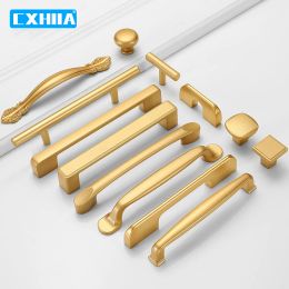 CXHIIA Wardrobe Handle Hardware Wardrobe Door Handle Cabinet Handle Aluminium Alloy Light Luxury Gold Drawer Cabinet Handle