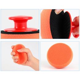 Car Waxing Sponge With Handle High Density Polish Pads Car Detailing Buffing Wipe Polisher Kit Tool Car Polishing Cleaning Tools