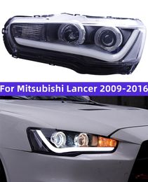 Car Front Headlamp for Mitsubishi Lancer EVO 20 09-20 16 LED Angel Eye Daytime Light Xenon Headlights Assembly