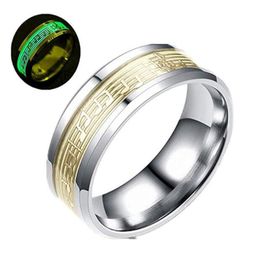 Stave Luminous Rings Stainless Steel Note Piano Music Fluorescence Luminous Jewellery Women Men Gift Musician Cool Fashion Whole7809873