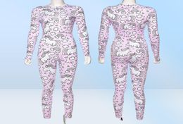 Rainbow unicorn Print Rompers Womens Jumpsuit Sporty Long Sleeve Bodysuit Fitness Active Wear Jumpsuits Cute Girl T2004013936816