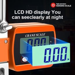 300Kg/500Kg Digital Hanging Scale Portable Crane Scale Heavy Duty Crane Scale LCD Backlight Industrial Hook Scales Unit Change