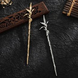 Hair Clips Bamboo Shaped Stick For Women Girls Vintage Chinese Chopstick Gold Silver Color Hanfu Hairpin Jewelry Gift