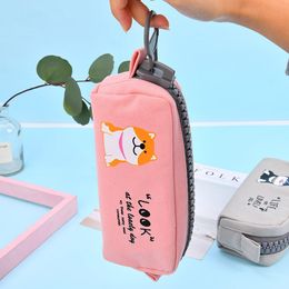 Large Capacity Zipper Transparent PVC Pencil Case Cute School Pen Bag For Office School Stationery Supplies Organizer