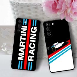 Martini Racing Horizontal Stripe Phone Case for Samsung Galaxy S23 S10 S10E S7 8 9 Plus S20 21 30 22 Plus Ultra 5G Soft Covers