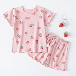 Summer Girls Pajamas Sets Short Sleeved Shirts+shorts Clothes Sets Children Sleepwear Kids Underwear Toddler Nightclothes