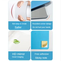 Acrylic Mirror Wall Self-adhesive Full-length Mirror Home Makeup Soft Mirror DIY Door Rear Dressing Mirror Bathroom Lens