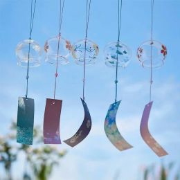 Sakura Glass Wind Chimes Japanese Wind Bells Handmade Art Craft Ornaments Hanging Outdoor Yard Garden Window Hang Decorations